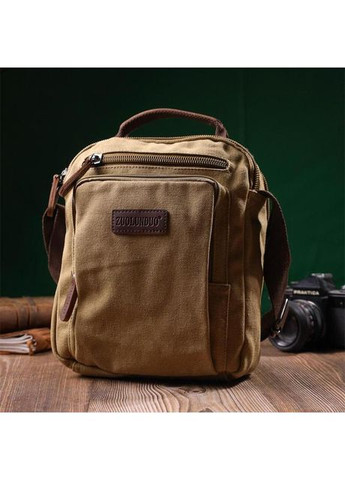 Сумка планшет через плече для документів та для телефону спортивна чоловіча текстильна середня Пісочний 37052 Vintage (353690039)