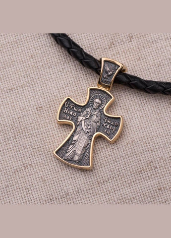 Серебряный православный крест с позолотой 132507 Oniks (264024540)