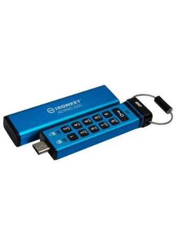 USB флеш накопитель 128GB IronKey Keypad 200 Type-C Encrypted Blue USB 3.2 (IKKP200C/128GB) Kingston (400039407)