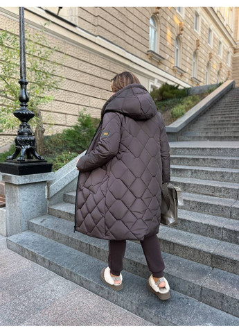 Темно-коричнева зимня жіноча куртка-пальто куртка-пальто FINO Mode