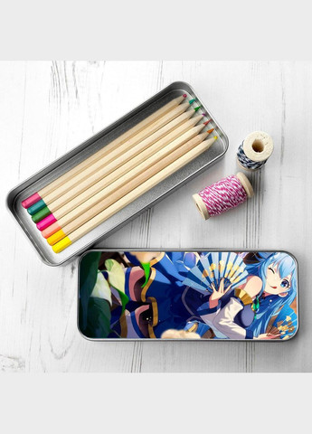 Пенал школьный для мальчика и девочки металлический КоноСуба #007 7*18 см Silver No Brand (309156465)