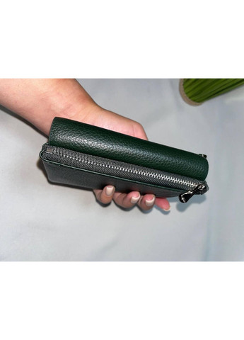Женский кожаный маленький компактный кошелек магнитная застежка темно-зеленый Vermari (370381585)
