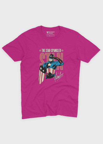 Рожева демісезонна футболка для хлопчика з принтом супергероя - капітан америка (ts001-1-fuxj-006-022-002-b) Modno
