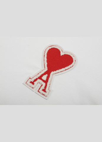 Белая футболка женская ami paris с красным сердечком белый с коротким рукавом No Brand