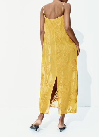 Желтое кэжуал платье H&M однотонное