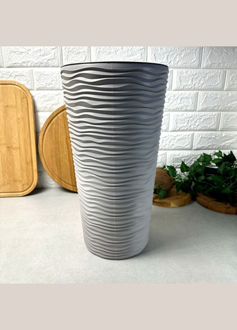 Конусное кашпо с волнистой поверхностью 5л, Какао Фьюжн Алеана (365814995)