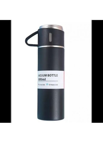 Подарунковий набір Vacuum Flask SET вакуумний термос із неіржавкої сталі 3 чашки Чорний No Brand (323486496)