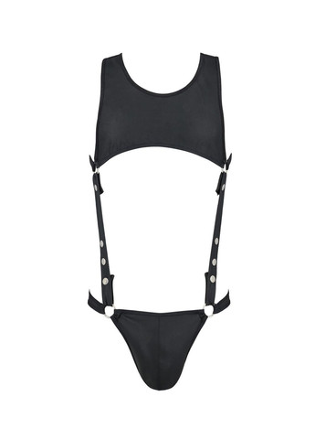 Мужское кожаное боди Adam XXL/XXXL, черное, заклепки Passion (297393817)