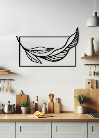 Настенный декор для дома, картина лофт "Листок минимализм", декоративное панно 30х18 см Woodyard (292112957)