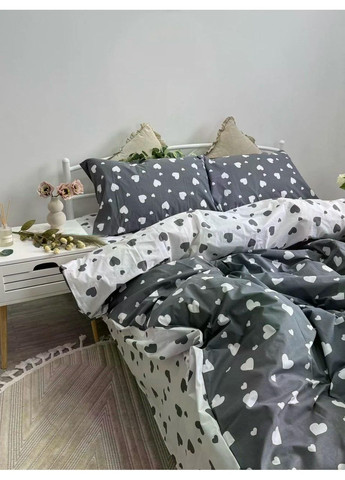 Постільна білизна бавовняна Порфаворе Двоспальна 180 x 220 Бязь Сіра 50 х 70 No Brand (353700799)