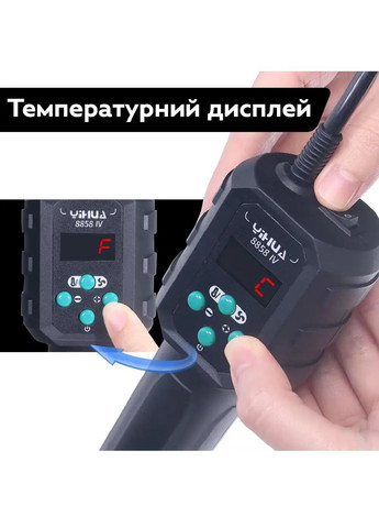 Воздушная паяльная станция термофен с регулировкой температуры дисплеем насадками 3 штуки 500° 700 Вт (481175-Prob) Unbranded (356104217)