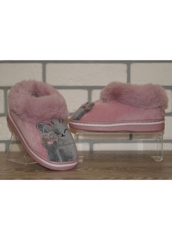 Тапочки дитячі Чуні з милим котиком бузкові з сірим Lion (285710595)