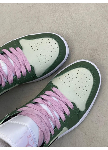 КРОССОВКИ ЖЕНСКИЕ NIKE AIR JORDAN 1 RETRO MID DUTCH GREEN НАЙК АИР ДЖОРДАН No Brand серые демисезоны (368887705)