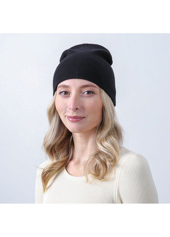 Шапка біні жіноча віскоза чорна ЕЛІЗАР LuckyLOOK 584-402 (362576554)