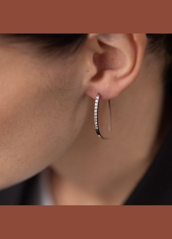 Серебряные серьги Клео с фианитами 4991 Oniks (264022959)