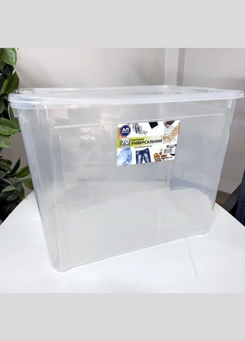 Універсальний пластиковий контейнер 70 л Прозорий Easy Box Ал-Пластик (365815097)