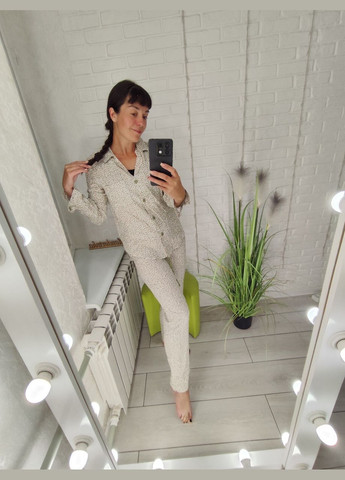 Жовта жіноча якісна легка гірчична, оливкова піжама штапель, сорочка, штани с, м (42, 44) Krok