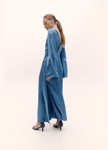 Синее платье-макси silver blue Cultoni однотонное