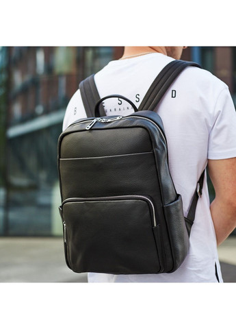 Чоловічий шкіряний рюкзак для поїздок та відпочинку 30х40х16, сумка наплічна 59331, чорна Tiding Bag (332054086)