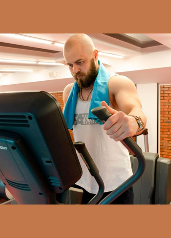 Полотенце спортивное микрофибра с чехлом 50х90 см (60141) Love You голубой