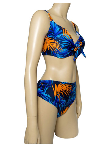 Комбинированный летний женский раздельный купальник на широкие бедра с небольшим пуш ап модель 0333 арт.104 раздельный Samegame