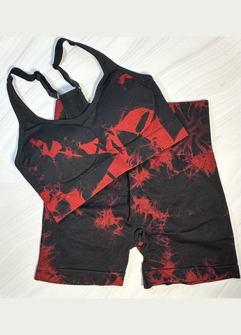 Костюм для фитнеса (спортивный комплект) тай-дай, шорты + топ No Brand (336378064)