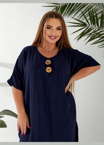 Жіноча легка літня сукня вільного фасону сарафан оверсайз з розрізами великих розмірів No Brand (329033726)