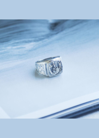 Печать серебряная мужская с узором Скорпион Каштан (342334699)