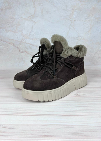 Кросівки із замші для жінок Meideli коричневі зими (366446806)
