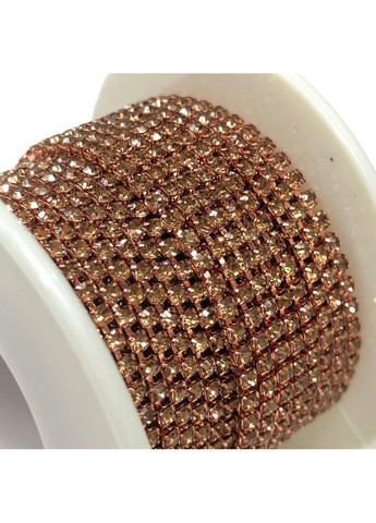 1м - стразовая цепь SS6 (2мм), топаз в розовой оправе. Plus-plus (352747747)