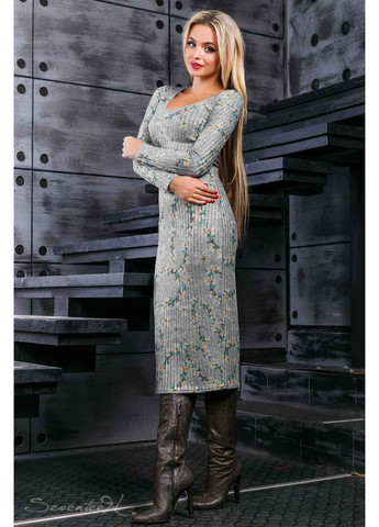 Серое платье 886.2375 Seventeen