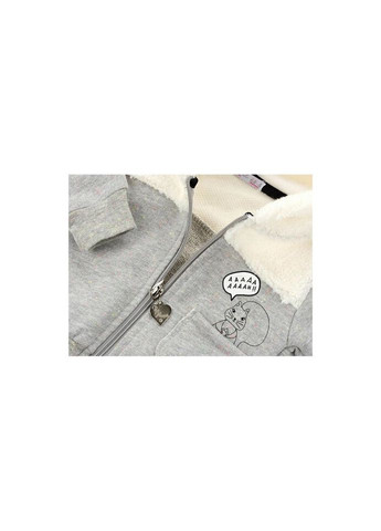 Кофта на молнии с меховым капюшоном (6943-68G-gray) Haknur (301146848)