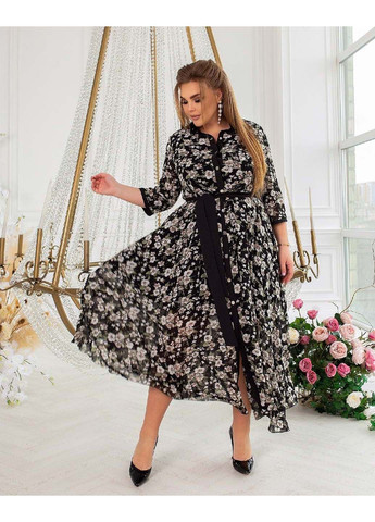 Чорна кежуал сукня Sofia з квітковим принтом