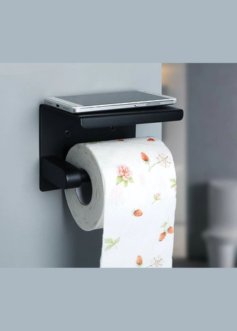 Держатель туалетной бумаги TP01 металлический с полкой Black Primo (262806206)