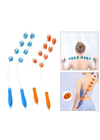 Масажер стрічковий роликовий ручний LS-A14 для спини, шиї, м'які ролики Blue No Brand (322567723)