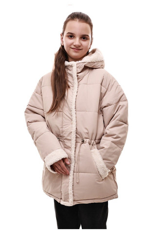 Бежевая зимняя куртка зимняя для девочки подростка M@C