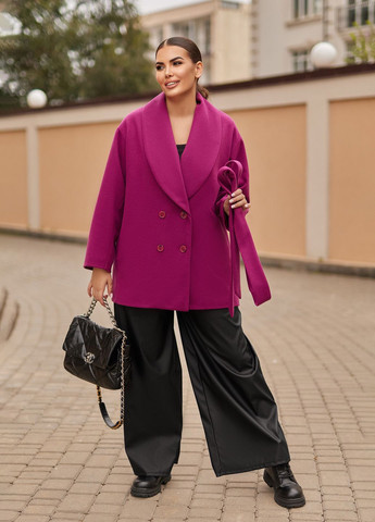 Фуксиновое Классическое, Повседневный, Кэжуал, Вечерний классическое полупальто двубортное No Brand однотонное