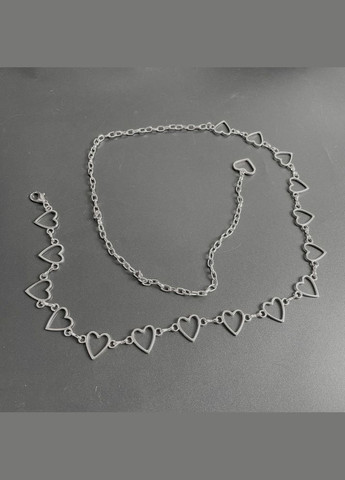 Цепочка с сердечками на ремень юбку джинсы серебристая No Brand (315401590)