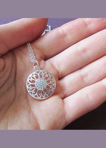 Підвіска на ланцюгу кулон у сріблі 925 з фіанітами Айрі Fashion Jewelry (338431452)