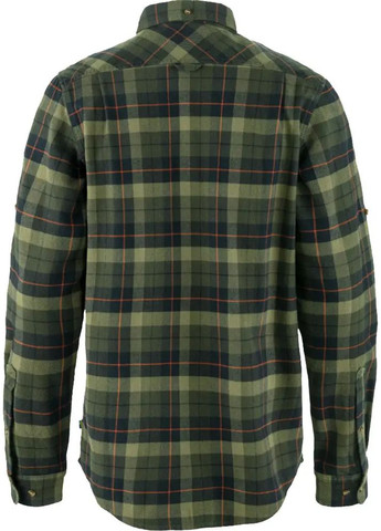 Комбінована сорочка singi heavy flannel shirt black/deep forest Fjallraven