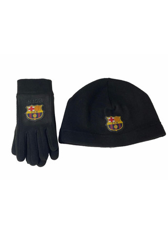 Комплект чоловічий Barcelona шапка UNI, рукавички M, чорний No Brand (363194951)