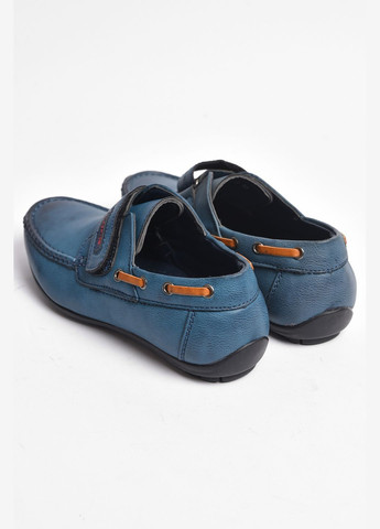 Синие туфли детские для мальчика синего цвета без шнурков Let's Shop