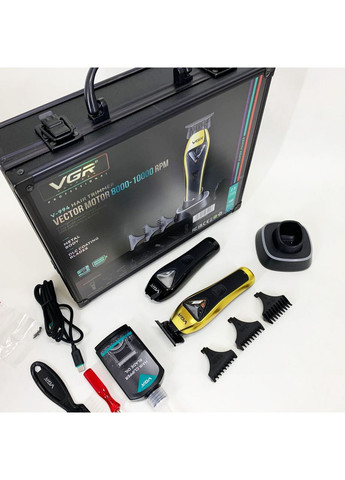 Триммер V-994, аккумуляторный, мотор MAGLEV VECTOR 3.0, 3 насадки, зарядная станция, кейс VGR (364666106)