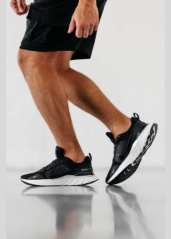 Черные демисезонные кроссовки мужские nike react infinity run black white | найк инфинити ран черные белые No Brand