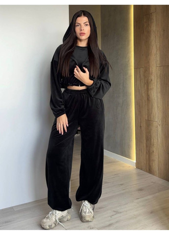 Жіночий велюровий костюм-трійка з топом No Brand Г1469-1259/1 (363839467)