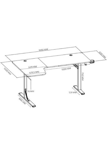 Комп'ютерний стіл GDC216W White (GDC216W) GAMEPRO (323042048)