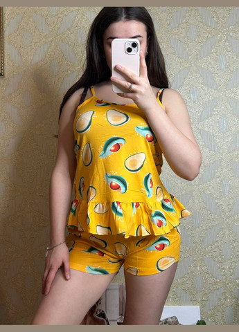 Жовта всесезон жіноча піжама Saimeiqi