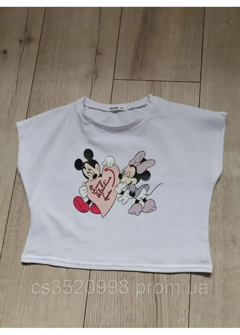 Білий літній дитячий літній костюм для дівчинки з міккі, на 10,12 років Kids