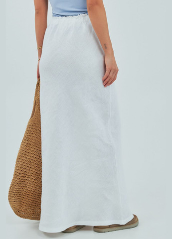 Белая льняная длинная юбка Lurex