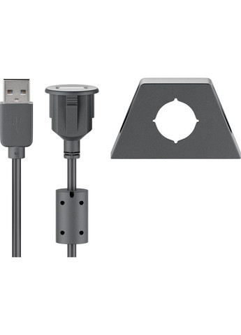 Кабель удлинитель USB2.0 A M/F (папа/мама) 2.0m AWG24+28 Монтаж 2xS Ferrite Cu Goobay (369645791)